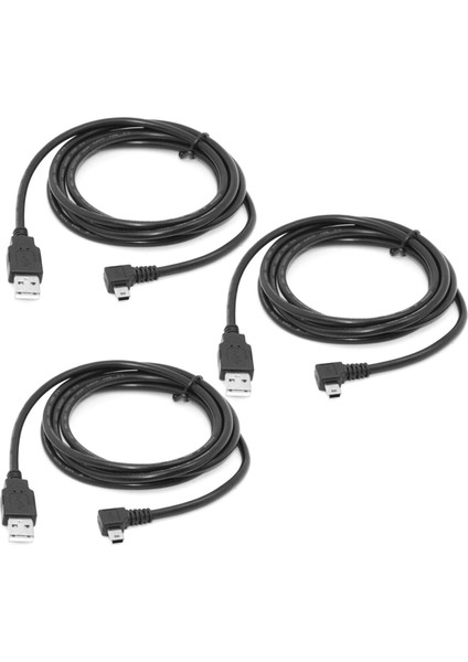 3x 1.8m 5pin 90 Derece Sol Açılı USB 2.0 Erkek Kablo Siyah Renk (Yurt Dışından)
