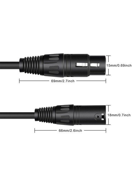 10 Adet 3 Pinli Sinyal Xlr Bağlantısı Kararlı Veri Iletim Kablosu (Yurt Dışından)