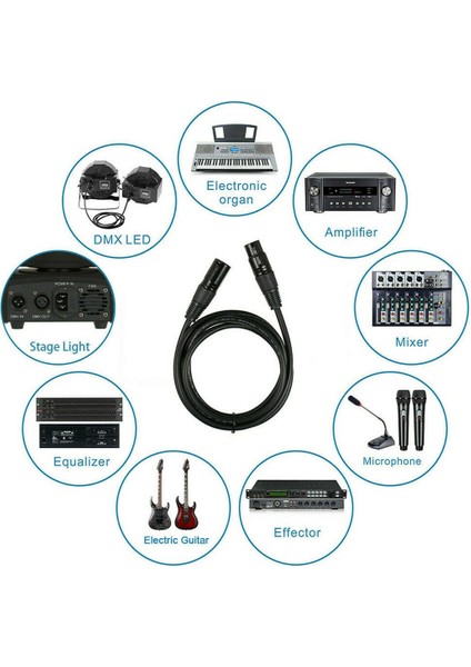 10 Adet 3 Pinli Sinyal Xlr Bağlantısı Kararlı Veri Iletim Kablosu (Yurt Dışından)