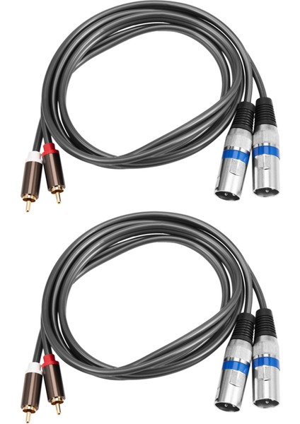 1.5m Çift Rca Erkek - Xlr Erkek Kablo 2 Xlr - 2 Rca Fiş Adaptörü (Yurt Dışından)