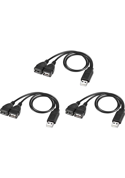 USB 2.0 A Erkek - Çift USB Dişi Jak Y Ayırıcı Şarj Kablosu (Yurt Dışından)