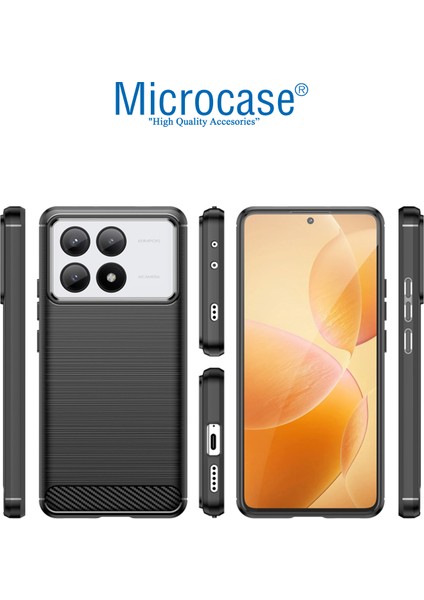 Xiaomi Poco F6 Pro Brushed Carbon Fiber Silikon Kılıf - Siyah AL3332