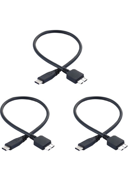3x USB Tip-C Erkek - USB 3.0 Mikro-B Erkek Veri Kablosu (Yurt Dışından)