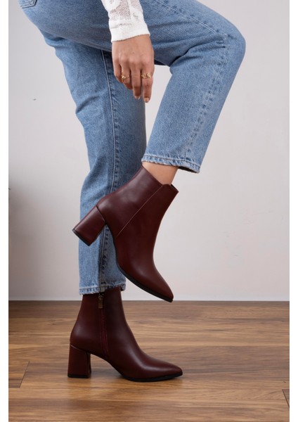 Topuklu Bot - Bordo