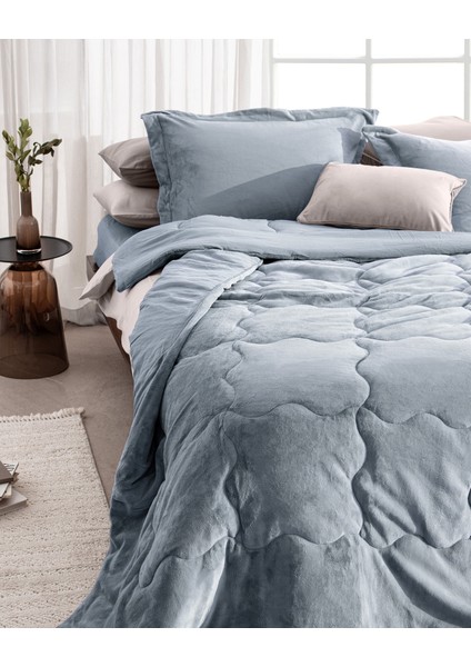 Kaira Tek Kişilik Comforter Set - Indigo