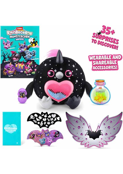 Monstercorn Peluş RAR25000 - Raven Parlak Pembe Siyah Kurukafa Desenli Kanat fiyatları