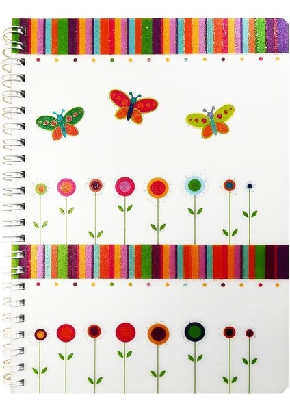 210X297 mm Naturel Pearl Simli Plastik Kapak Defter 160 Yaprak Kareli KRT-103493