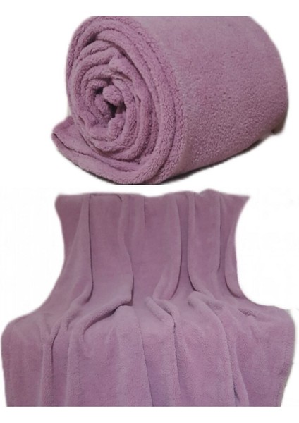 Yumuşacık 130x185 Peluş Battaniye, Pudra Renk, Wellsoft Materyal, Tek Kişilik