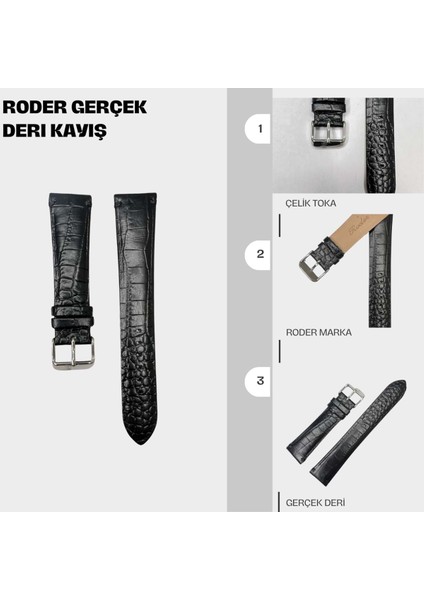 R4174 Roder Deri Kayış - Bl - 22X18MM fiyatları