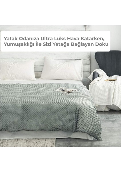 Wellsoft Yorgan / Ağırlıklı Battaniye Nevresimi Tek Kişilik Kış ve Bahar Ayları Için, 160X220CM Gri