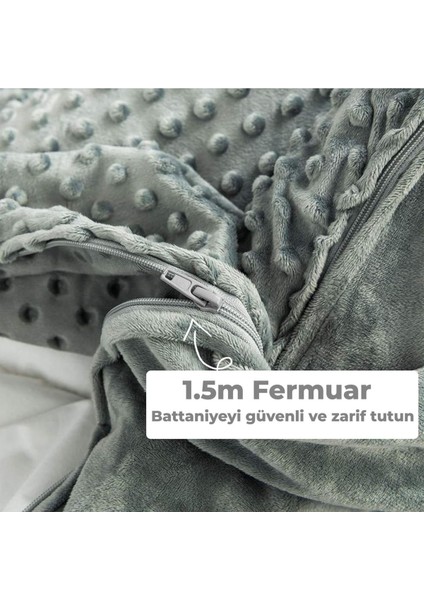 Wellsoft Yorgan / Ağırlıklı Battaniye Nevresimi Tek Kişilik Kış ve Bahar Ayları Için, 160X220CM Gri
