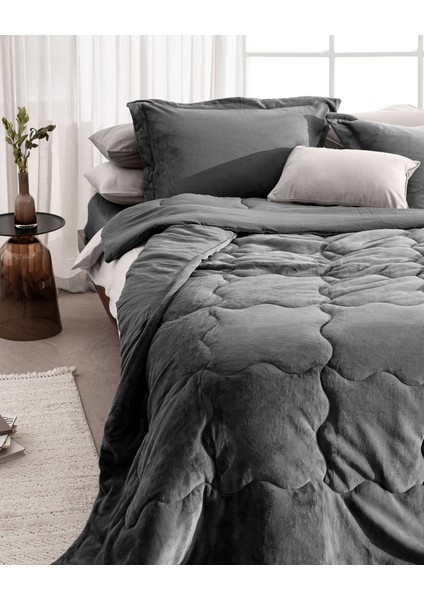 Kaira Tek Kişilik Comforter Set - Antrasit fiyatları