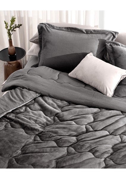 Kaira Tek Kişilik Comforter Set - Antrasit modelleri