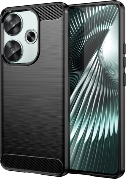 Xiaomi Poco F6 Brushed Carbon Fiber Silikon Kılıf - Siyah AL3332