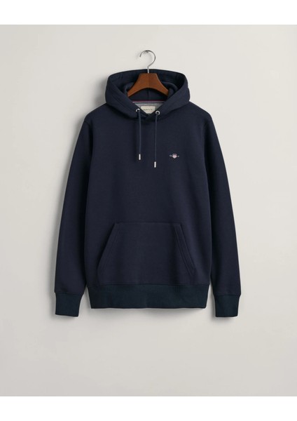 Erkek Regular Fit Kapüşonlu Sweatshirt-Lacivert