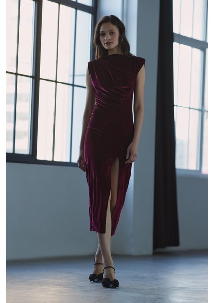 Drapeli Kadife Elbise modelleri