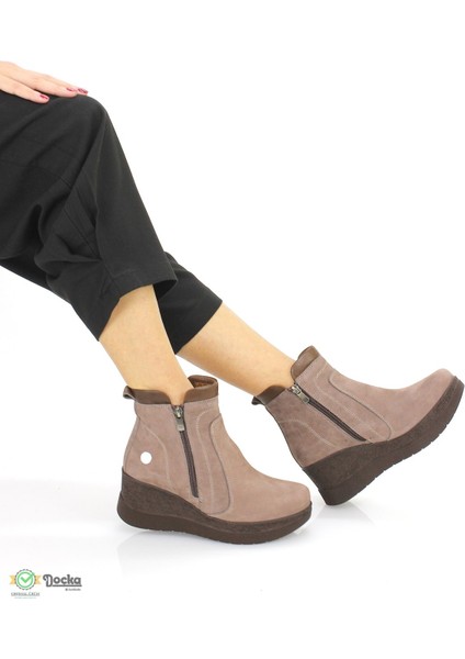 Kadın Ortopedik Hakiki Deri Bağcıksız Dolgu Topuk Bot M25/KB4340 modelleri