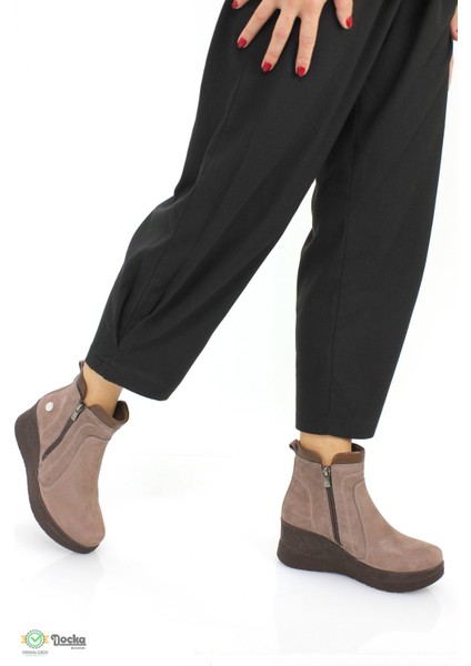 Kadın Ortopedik Hakiki Deri Bağcıksız Dolgu Topuk Bot M25/KB4340 indirimleri