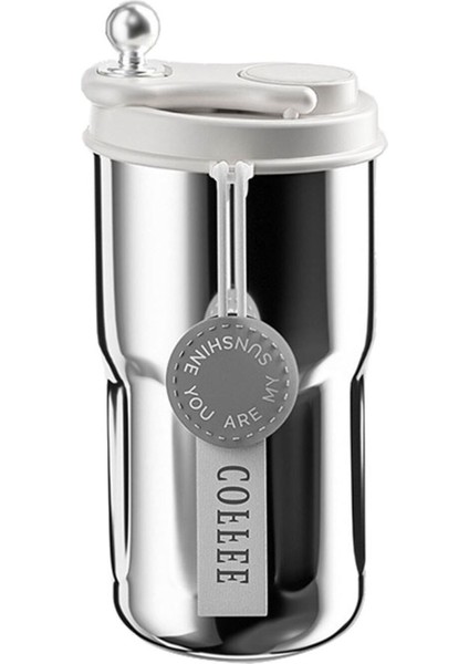 Paslanmaz Çelik Kahve Termos Mug, 420 ml, gri, şık ve dayanıklı tasarım