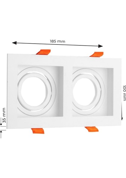 GU10 Dekoratif Ikili Kare Metal Kasa Beyaz fiyatları