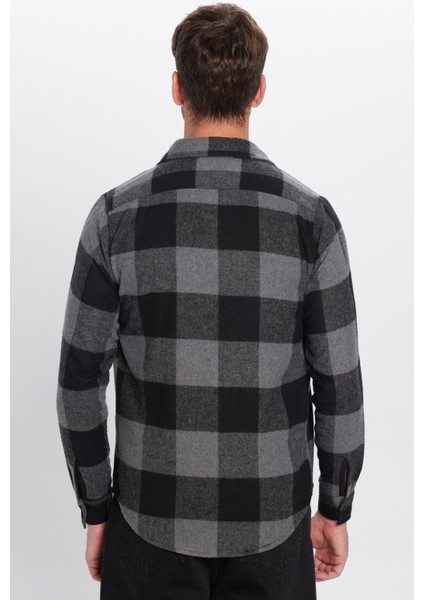 Erkek Slim Fit Dar Kesim Oduncu Çift Cep Kapaklı Kareli Kışlık Gömlek indirimleri