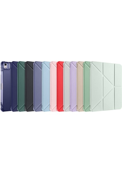 Apple iPad Air 11INÇ M2 2024 Kılıf Kalem Şarj Bölmeli Case A2902 A2903 A2904