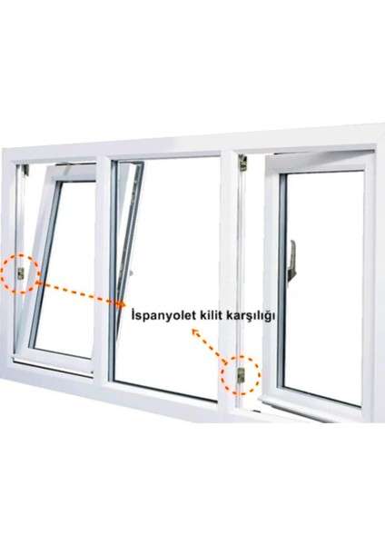 8 Adet İspanyolet Kilit Karşılığı Pimapen Pvc Pencere ve Kapı Kilit İspanyolet Karşılığı