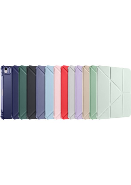 Apple iPad Air 11INÇ M2 2024 Kılıf Kalem Şarj Bölmeli Case A2902 A2903 A2904