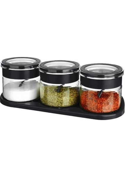 Titiz Plastik 3'Lü Standlı Antrasit Kaşıklı Baharat Seti fiyatları