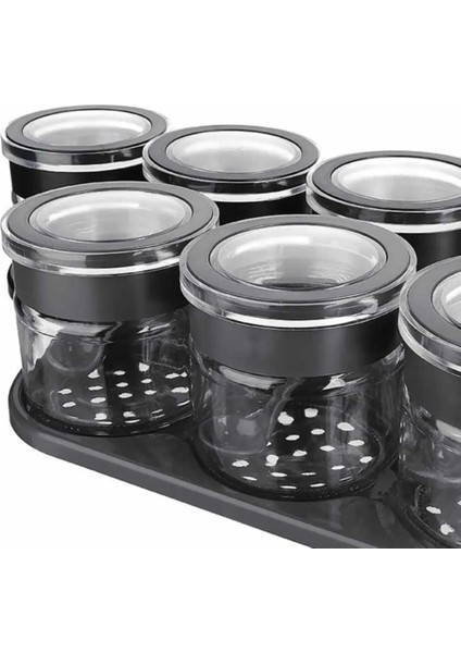 Titiz Plastik 3'Lü Standlı Antrasit Kaşıklı Baharat Seti fırsatları