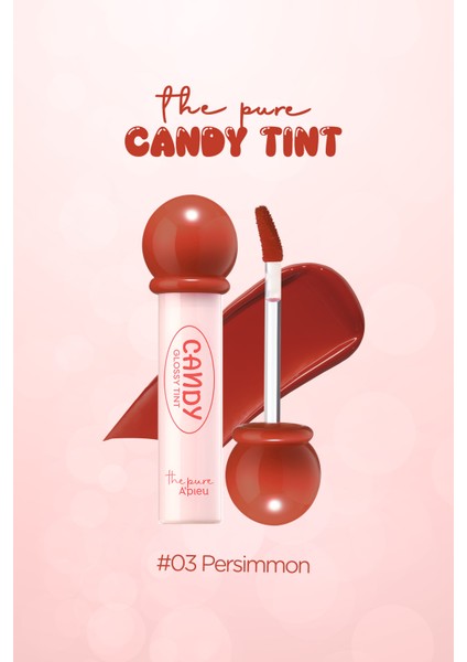 Uzun Süre Kalıcı, Parlak Bitişli, Su Bazlı Tint A'PIEU The Pure Candy Tint (No.03 Persimmon)