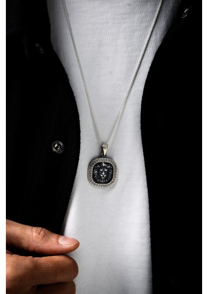 Gümüş Aslan Baş Kolye 925 Ayar Gümüş Mat Model Aslan Kafası Figürlü Erkek Kolye indirimleri