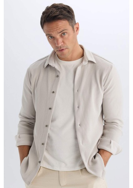 Modern Fit Polo Yaka Uzun Kollu Gömlek D3692AX24AU modelleri