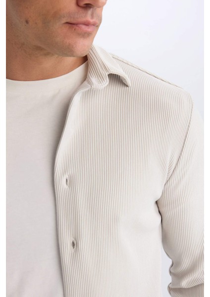 Modern Fit Polo Yaka Uzun Kollu Gömlek D3692AX24AU indirimleri