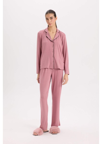 Fall in Love Pijama Takımı Regular Fit Uzun Kollu Üst Uzun Alt E1804AX24WN
