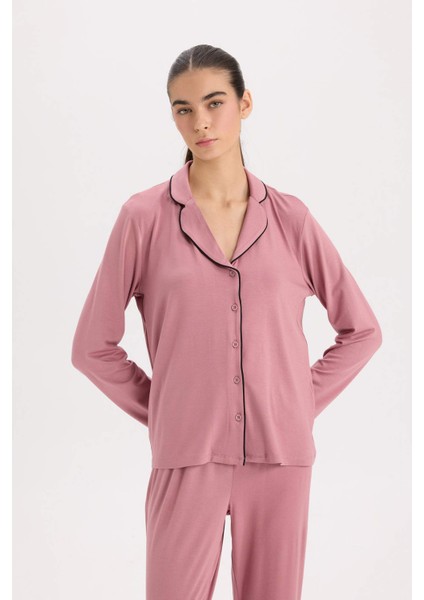 Fall in Love Pijama Takımı Regular Fit Uzun Kollu Üst Uzun Alt E1804AX24WN