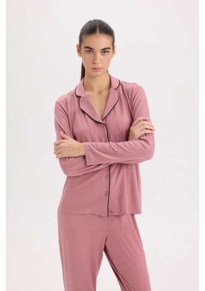 Fall in Love Pijama Takımı Regular Fit Uzun Kollu Üst Uzun Alt E1804AX24WN