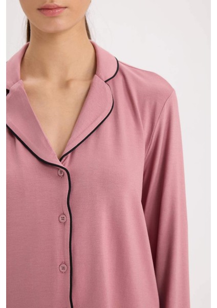 Fall in Love Pijama Takımı Regular Fit Uzun Kollu Üst Uzun Alt E1804AX24WN