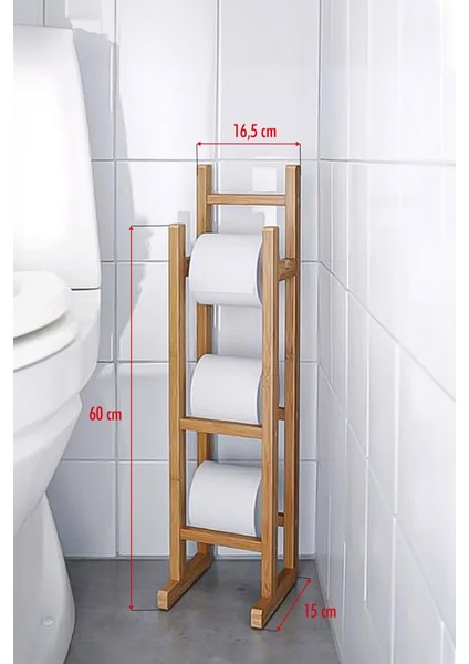 Doğal Bambu Yedekli Wc Kağıtlık