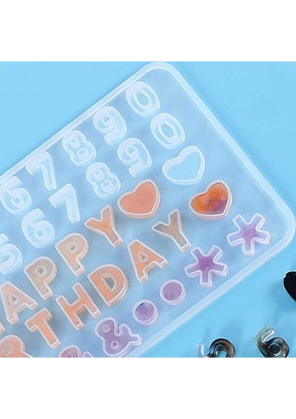 Epoksi Silikon Kalıp Happy Birthday Doğum Günü Kalıbı modelleri