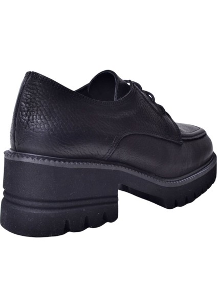 D24KA-3085 Kadın Siyah Deri Ayakkabı fırsatları