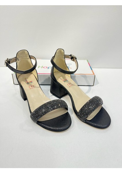 Kız Çocuk Abiye Ayakkabı Platin Rugan Tek Bantlı Taşlı Mezüniyet-Düğün Topuklu Çocuk Abiye Ayakkabı fırsatları