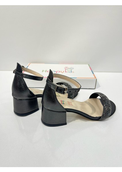 Kız Çocuk Abiye Ayakkabı Platin Rugan Tek Bantlı Taşlı Mezüniyet-Düğün Topuklu Çocuk Abiye Ayakkabı indirimleri