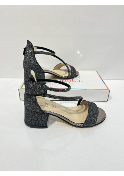 Kız Çocuk Abiye Ayakkabı Platin Bilekten Kordonlu Mezüniyet-Düğün Topuklu Kız Çocuk Abiye Ayakkabı fiyatları