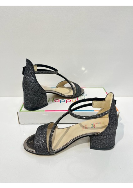 Kız Çocuk Abiye Ayakkabı Platin Bilekten Kordonlu Mezüniyet-Düğün Topuklu Kız Çocuk Abiye Ayakkabı modelleri