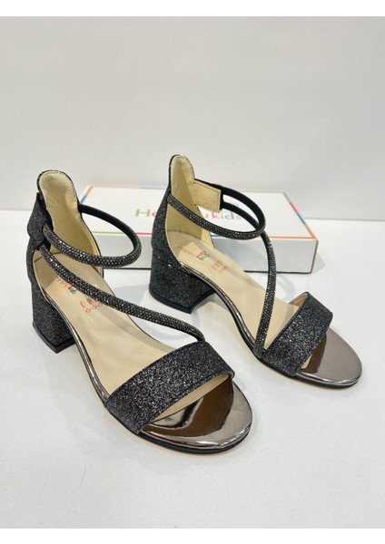 Kız Çocuk Abiye Ayakkabı Platin Bilekten Kordonlu Mezüniyet-Düğün Topuklu Kız Çocuk Abiye Ayakkabı fırsatları