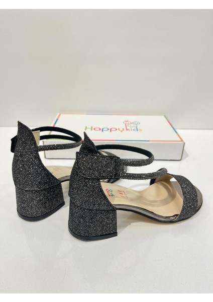 Kız Çocuk Abiye Ayakkabı Platin Bilekten Kordonlu Mezüniyet-Düğün Topuklu Kız Çocuk Abiye Ayakkabı indirimleri