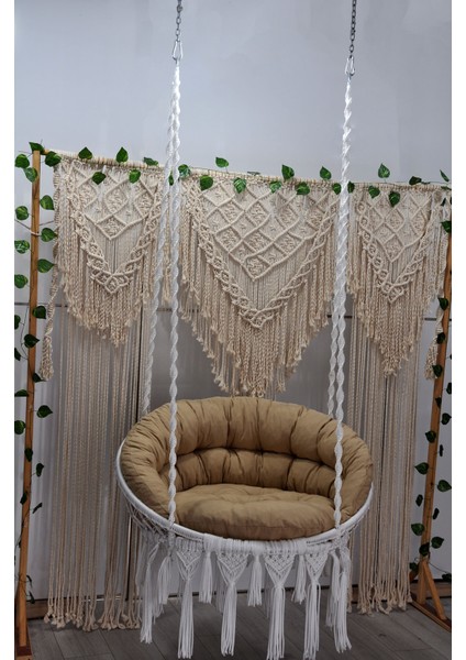 Makrome Relax Salıncak ( Beyaz ) Minderli fiyatları