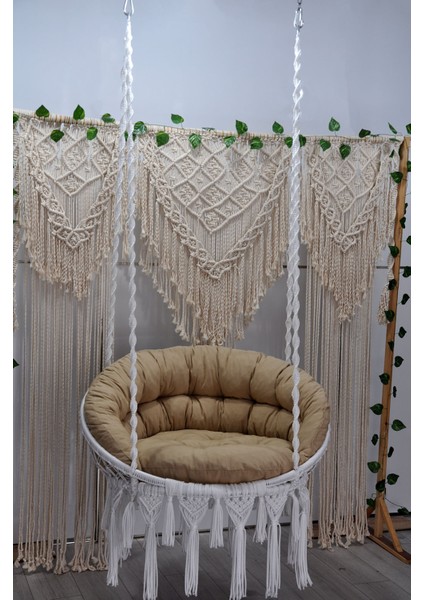Makrome Relax Salıncak ( Beyaz ) Minderli modelleri