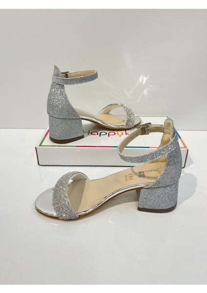 Kız Çocuk Abiye Ayakkabı Gümüş Rugan Tek Bantlı Taşlı Mezüniyet-Düğün Topuklu Çocuk Abiye Ayakkabı fiyatları